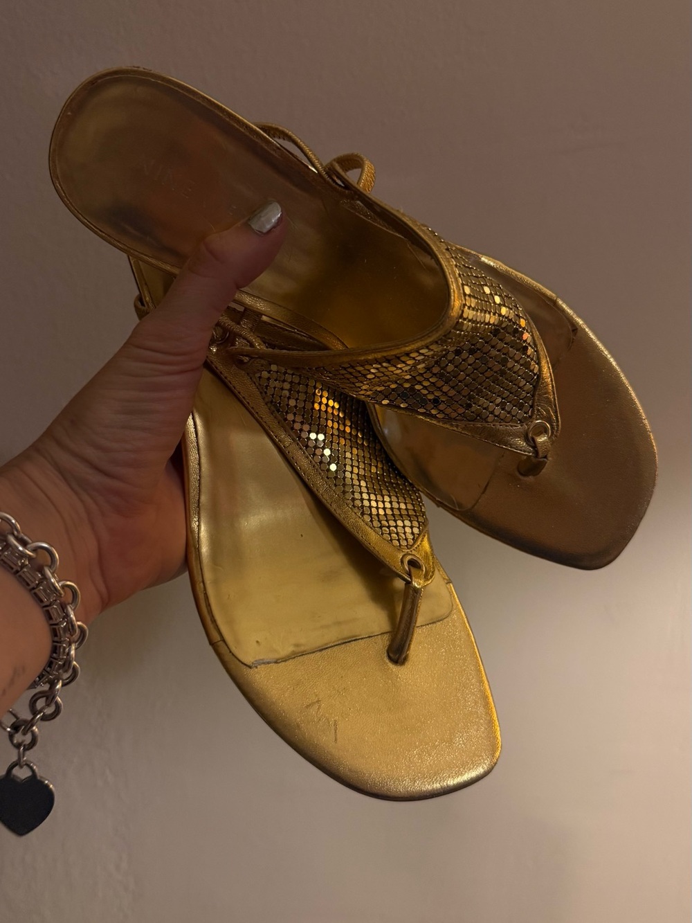 Gold Metallic Women's Thong Sandals